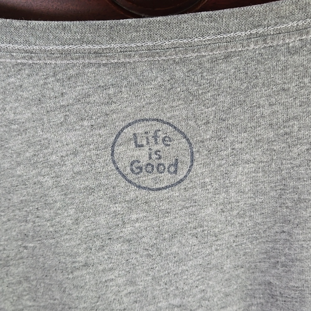 Women's Life is Good Tshirt Size XXL Grey. US Flag - Picture 4 of 9